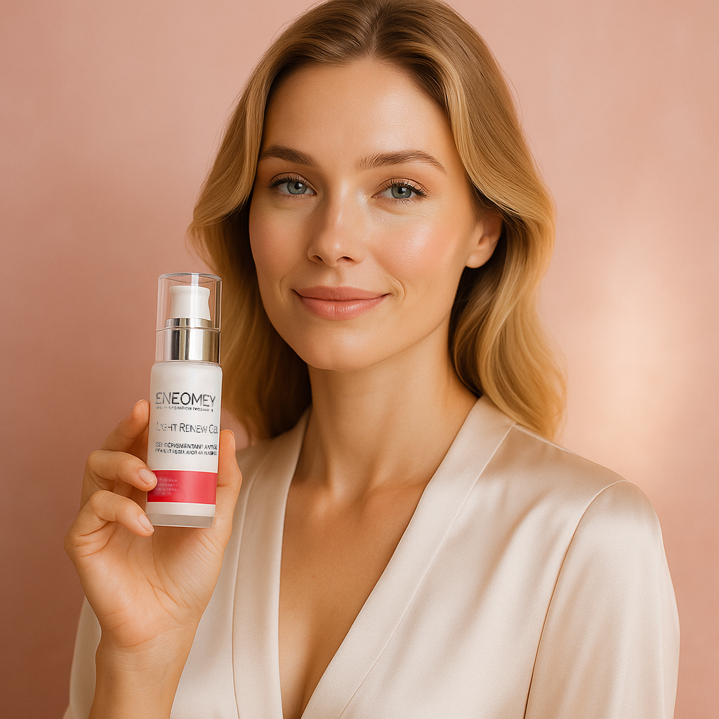 ENEOMEY LIGHT RENEW GEL (30ml)
WITH LIGHT RENEW GEL, YOUR SPOTS ARE LIGHTENED AND YOUR COMPLEXION IS MORE EVEN.
The pigment regulator anti-aging gel